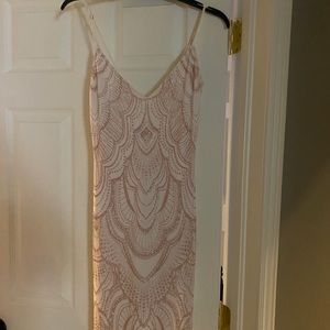 White and rose gold prom/evening dress